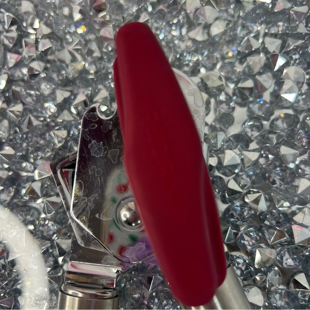 Red Silicone-Tipped Stainless Steel Can Opener - Picture 2 of 3